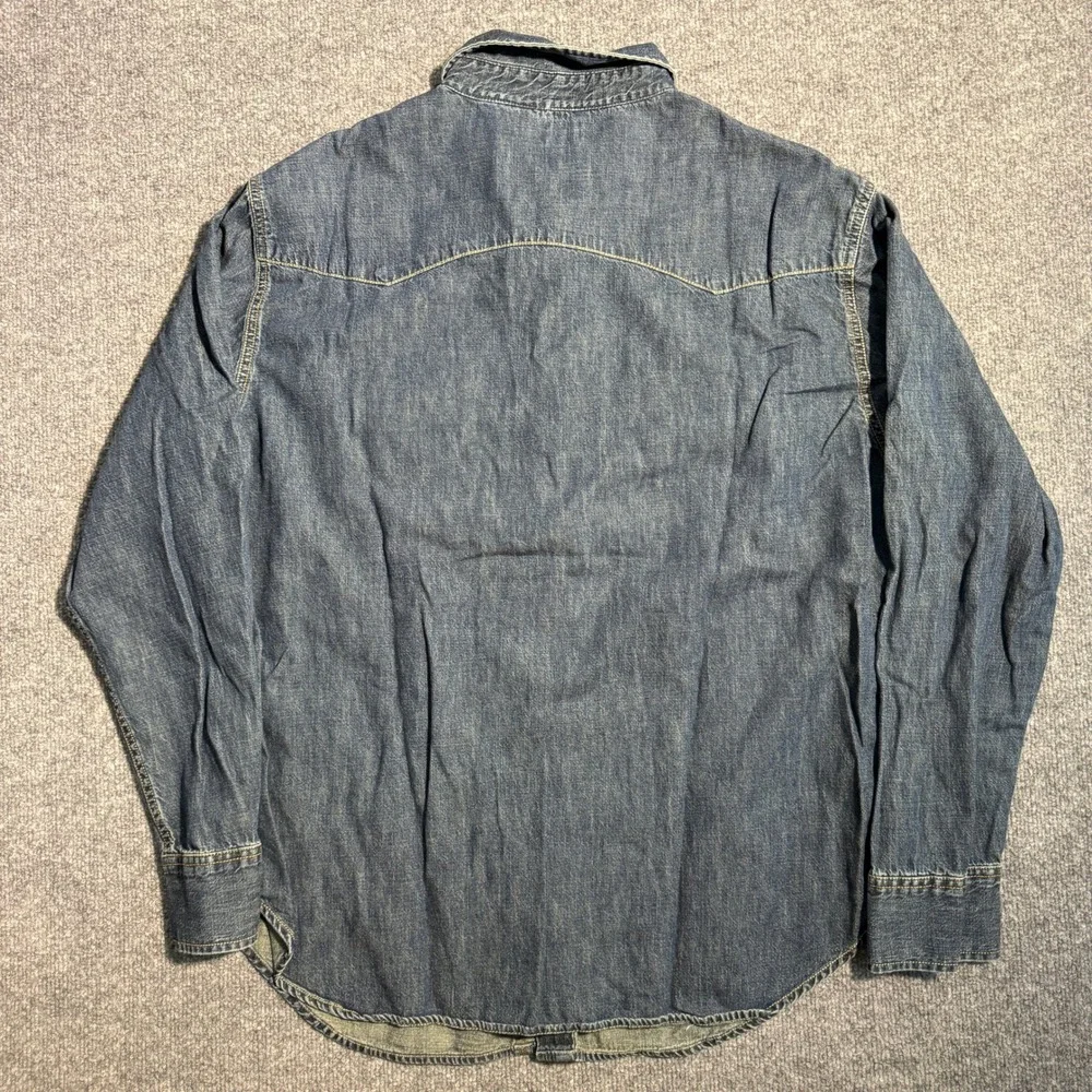 Vintage Levi's Mens XL Western Denim Shirt Blue Pearl Snap Long Sleeve Cotton XL